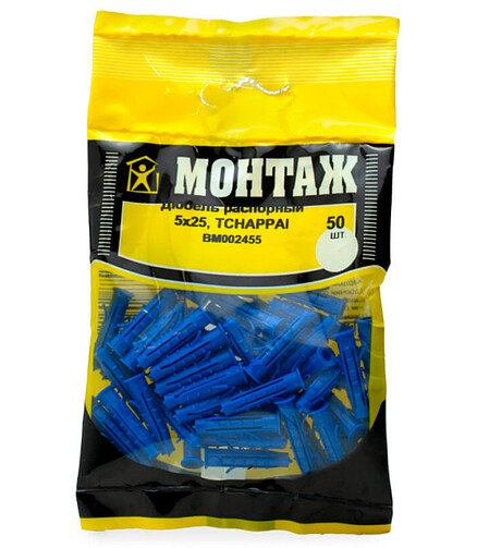 Дюбель распорный 5x25 TCHAPPAI, МОНТАЖ (уп=50шт) 438x503 в Материке