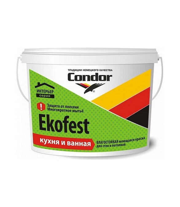 Краска Condor Ekofest глубокоматовая, 15кг 586x674 в Материке