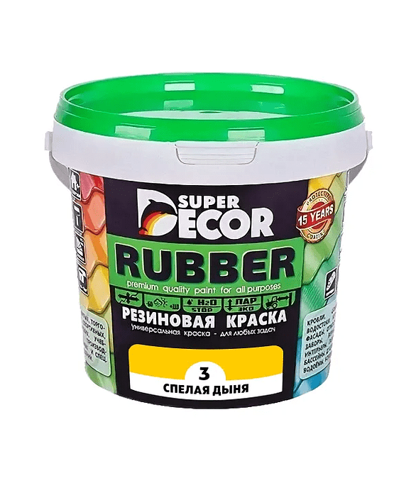 Краска резиновая SUPER DECOR №03 Спелая дыня, 1кг 586x674 Краска резиновая SUPER DECOR №03 Спелая дыня, 1кг 586x674 в Материке
