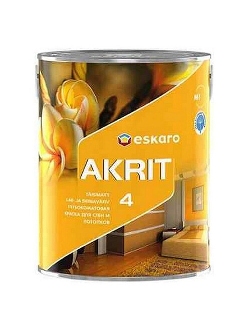 Краска Eskaro Akrit-4 глубокоматовая, 2,85л 495x660 Краска Eskaro Akrit-4 глубокоматовая, 2,85л 495x660 в Материке