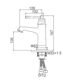 Смеситель K11020G (для умывальника) золото