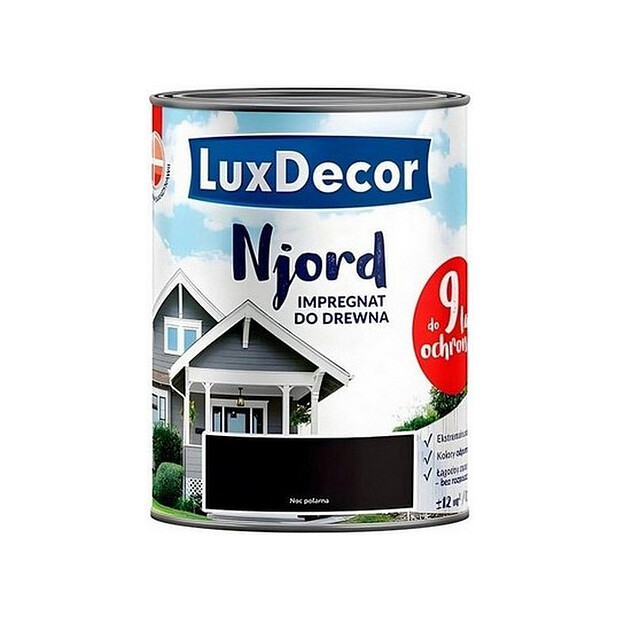 Краска LuxDecor Njord антисептик д/древесины Полярная ночь 0,75л