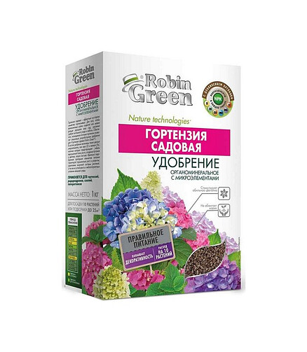 Удобрение для гортензии Robin Green органоминеральное с микроэлементами (1кг) 438x503 в Материке - Вариант 2
