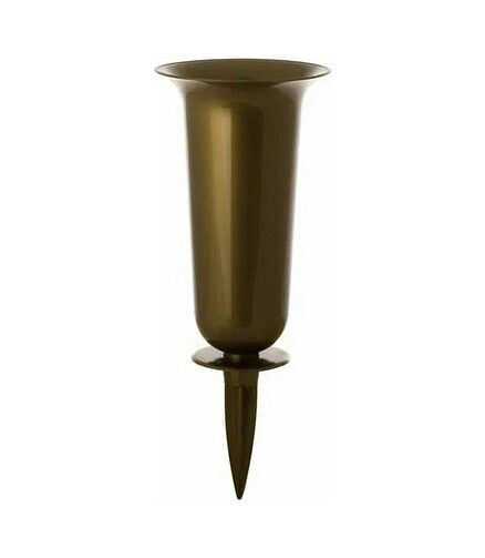 Вазон для цветов DAMA (13х32,7см) пластик золотой с колышком 1070-023 438x503 в Материке