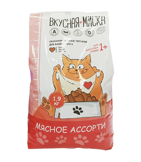Корм для кошек Вкусная миска мясное ассорти (1,9кг) 586x674 Корм для кошек Вкусная миска мясное ассорти (1,9кг) 586x674 в Материке