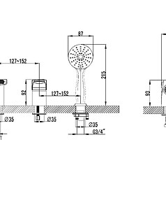 Смеситель SHIFT LM4345C (врезной для ванны, на 3-и отверстия)