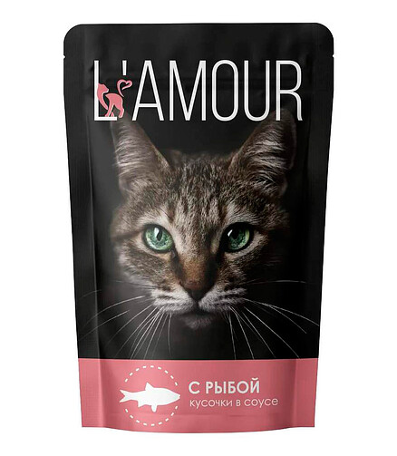 Корм для кошек L AMOUR рыба, соус (75г) 438x503 в Материке