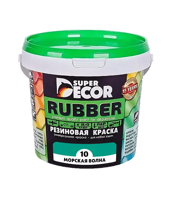 Краска резиновая SUPER DECOR №10 Морская волна, 1кг 586x674 Краска резиновая SUPER DECOR №10 Морская волна, 1кг 586x674 в Материке