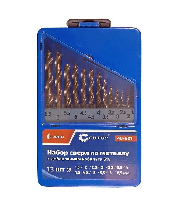 Набор сверл металлу CUTOP кобальт 1.5-6.5мм 13шт. 586x674 Набор сверл металлу CUTOP кобальт 1.5-6.5мм 13шт. 586x674 в Материке