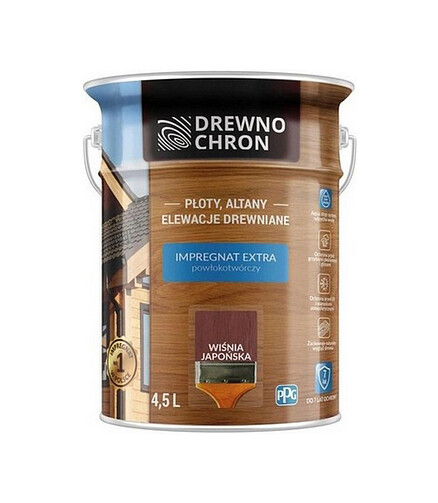 Пропитка DREWNOCHRON IMPREGNAT EXTRA вишня японская, 4,5л 438x503 в Материке