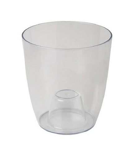 Ваза для орхидей OptimPlast круглая (14,5x16,2см) пластик пр.-серый Т25106 438x503 в Материке