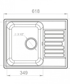 Мойка QUARZ GF-Z 13 (ECO 13), 620х480мм серый (без сифона)