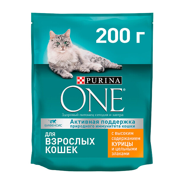 Корм для взрослых кошек PURINA ONE курица, цельные злаки (200г)