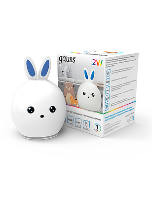 Ночник GAUSS NN301 Кролик светодиод. USB-кабель 2W 238x286 в Материке