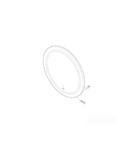 Зеркало X-JOY M85AMOX0651WG D650мм: LED-подсветка, сенсорный выключатель 438x503 в Материке - Вариант 3