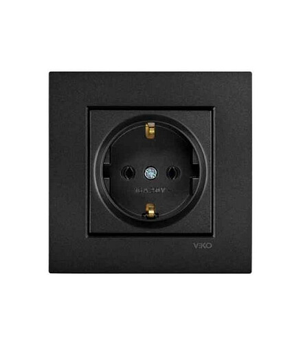 Розетка Viko NOVELLA 92105542 1мест. с/з шторки черный 438x503 в Материке