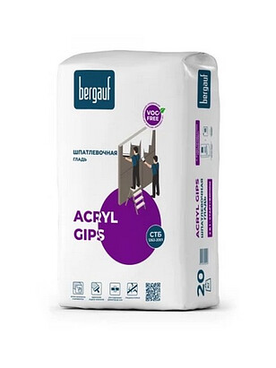 Шпатлевка Bergauf Acryl Gips, 20кг 238x286 в Материке