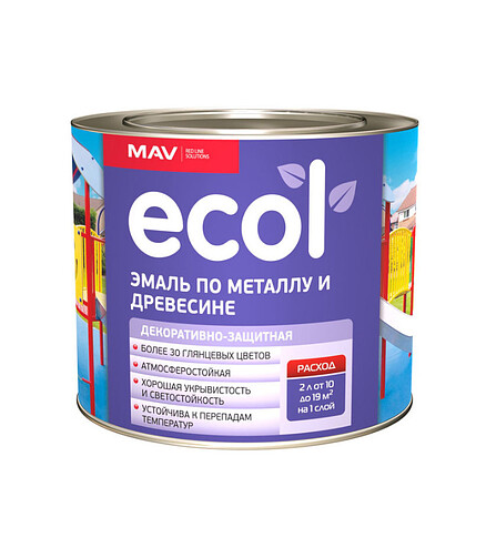 Эмаль ПФ-115С Ecol матовая белая, 2кг 438x503 в Материке