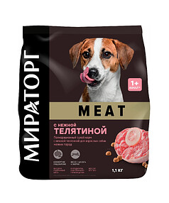 Корм для собак мелких пород МИРАТОРГ Meat с нежной телятиной (1,1кг)