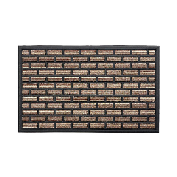 Коврик придверный PORTO PLUS bricks brown 45*75 620x620 в Материке