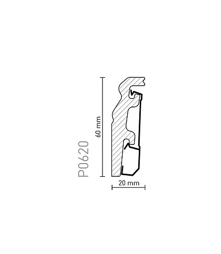White*Design_P0620_VEGA плинтус БЕЛЫЙ-2.4м 438x503 в Материке - Вариант 2